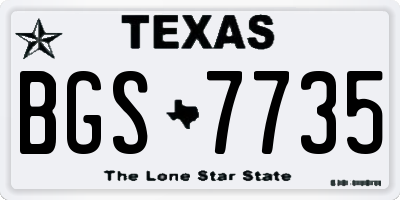 TX license plate BGS7735