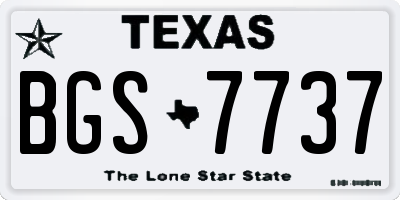 TX license plate BGS7737