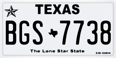 TX license plate BGS7738