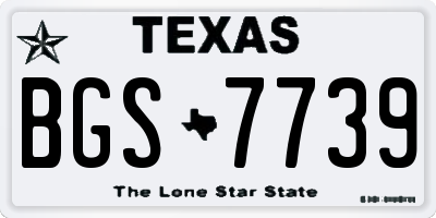 TX license plate BGS7739