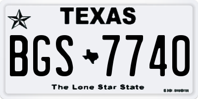 TX license plate BGS7740