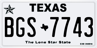 TX license plate BGS7743