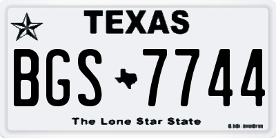 TX license plate BGS7744