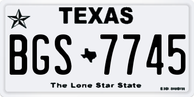 TX license plate BGS7745