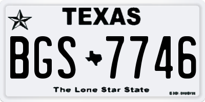 TX license plate BGS7746