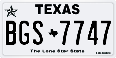 TX license plate BGS7747