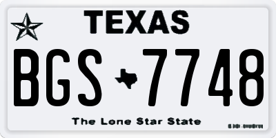 TX license plate BGS7748