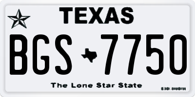 TX license plate BGS7750
