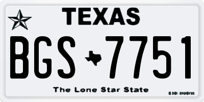 TX license plate BGS7751
