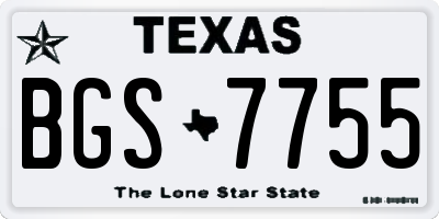TX license plate BGS7755