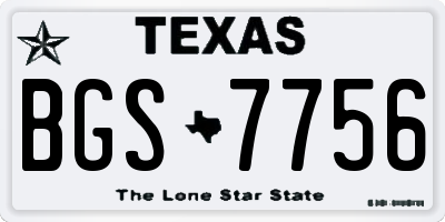 TX license plate BGS7756