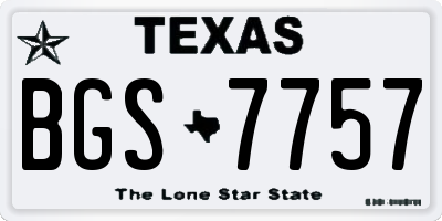 TX license plate BGS7757