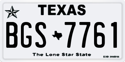 TX license plate BGS7761