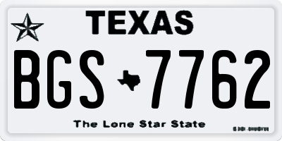 TX license plate BGS7762