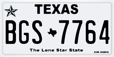 TX license plate BGS7764