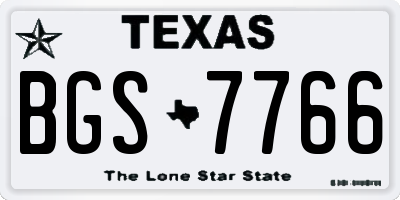 TX license plate BGS7766