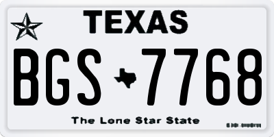 TX license plate BGS7768