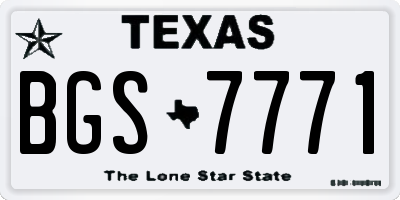 TX license plate BGS7771