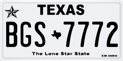 TX license plate BGS7772
