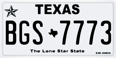 TX license plate BGS7773
