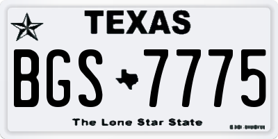 TX license plate BGS7775