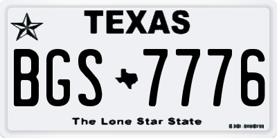 TX license plate BGS7776