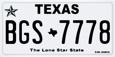 TX license plate BGS7778