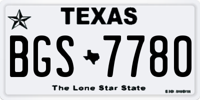 TX license plate BGS7780