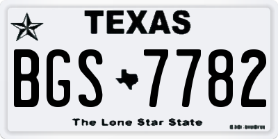 TX license plate BGS7782