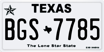 TX license plate BGS7785