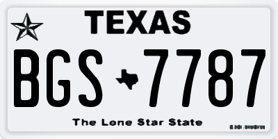 TX license plate BGS7787