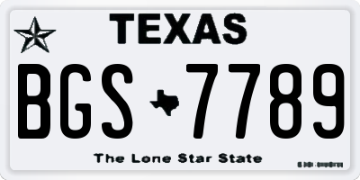 TX license plate BGS7789