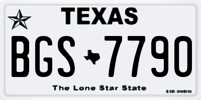 TX license plate BGS7790