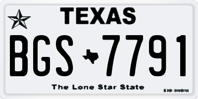 TX license plate BGS7791