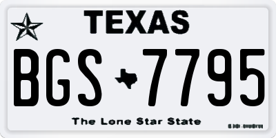 TX license plate BGS7795