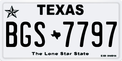 TX license plate BGS7797