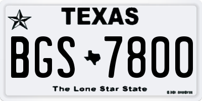 TX license plate BGS7800