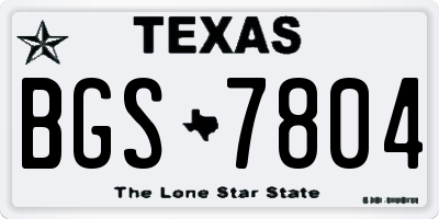TX license plate BGS7804