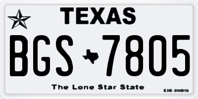 TX license plate BGS7805
