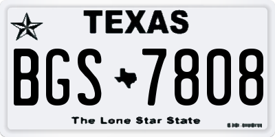 TX license plate BGS7808