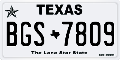 TX license plate BGS7809