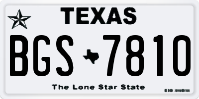 TX license plate BGS7810