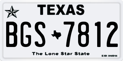 TX license plate BGS7812