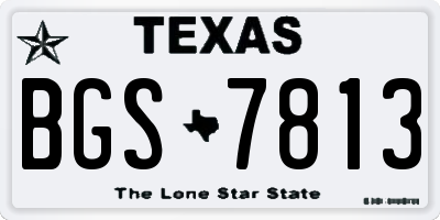 TX license plate BGS7813