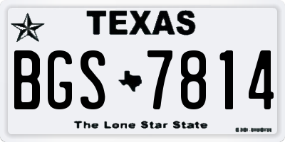 TX license plate BGS7814