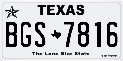 TX license plate BGS7816