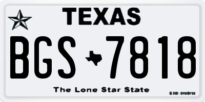TX license plate BGS7818