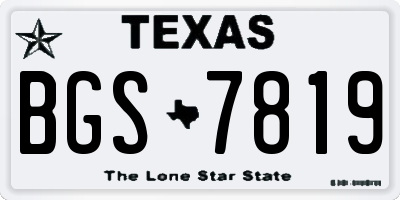 TX license plate BGS7819