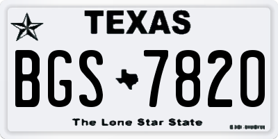 TX license plate BGS7820