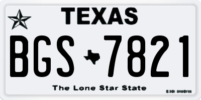 TX license plate BGS7821